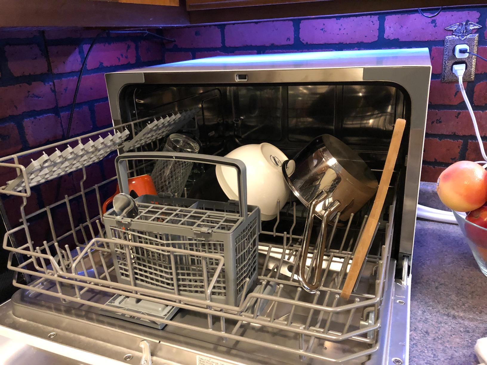 【Appliances】Countertop Dishwasher with 6 Place Settings, 6 Wash Cycles and Silverware Basket