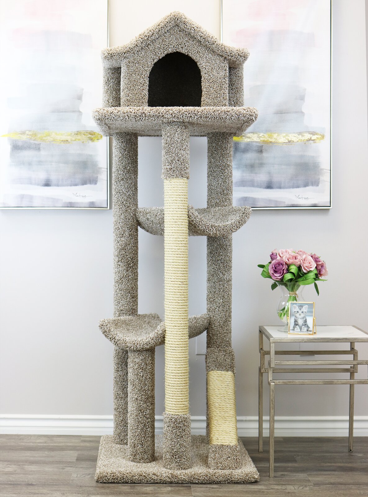 【Pet】66" Solid Wood Cat Tree