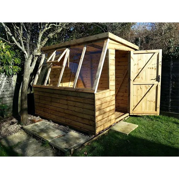【Home&Garden】12 x 8 ft Garden Storage Shed Double Door Wooden Potting Shed Greenhouse