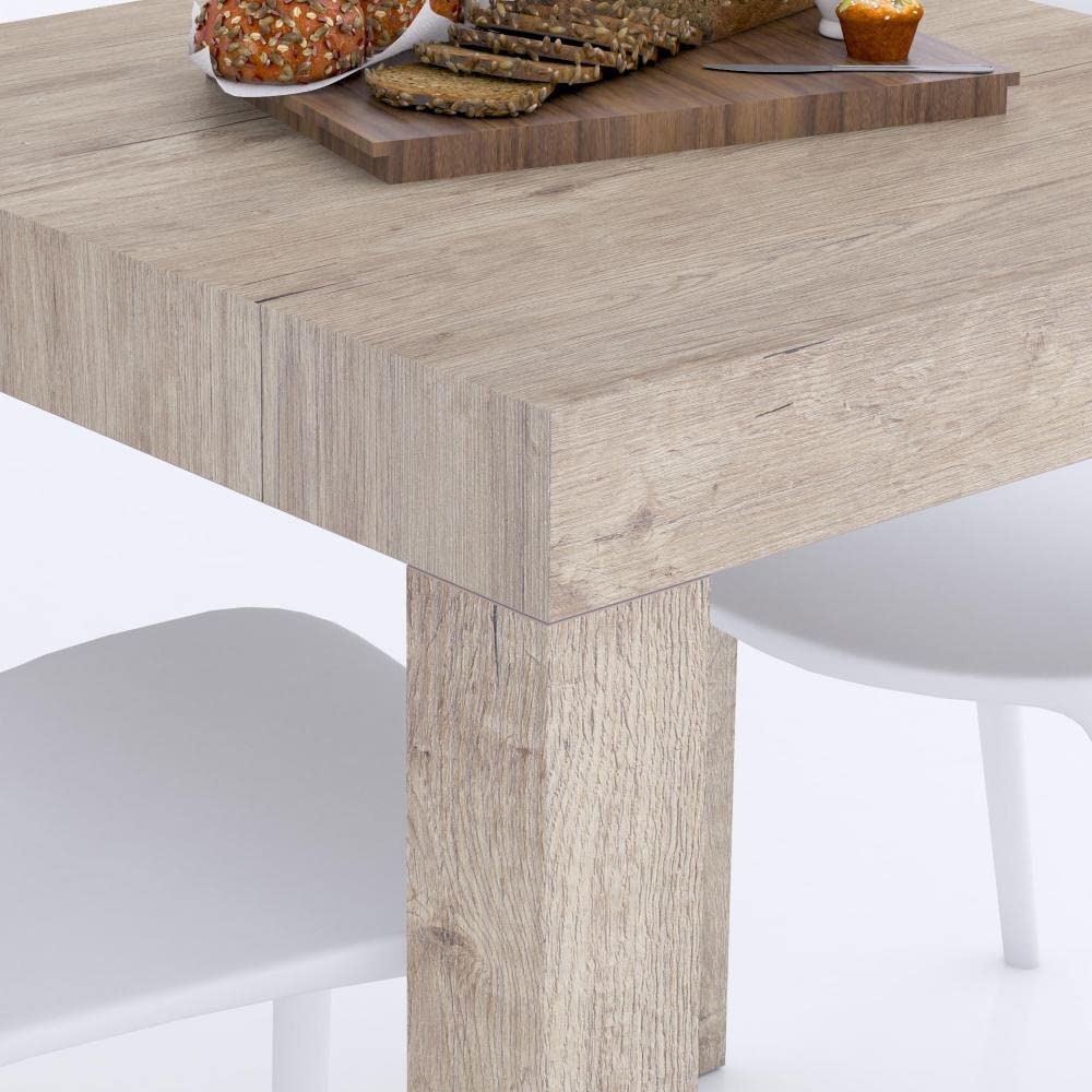 Mobili Fiver, First Extendable Table, Rustic Oak, Laminate-Finished, Made in Italy