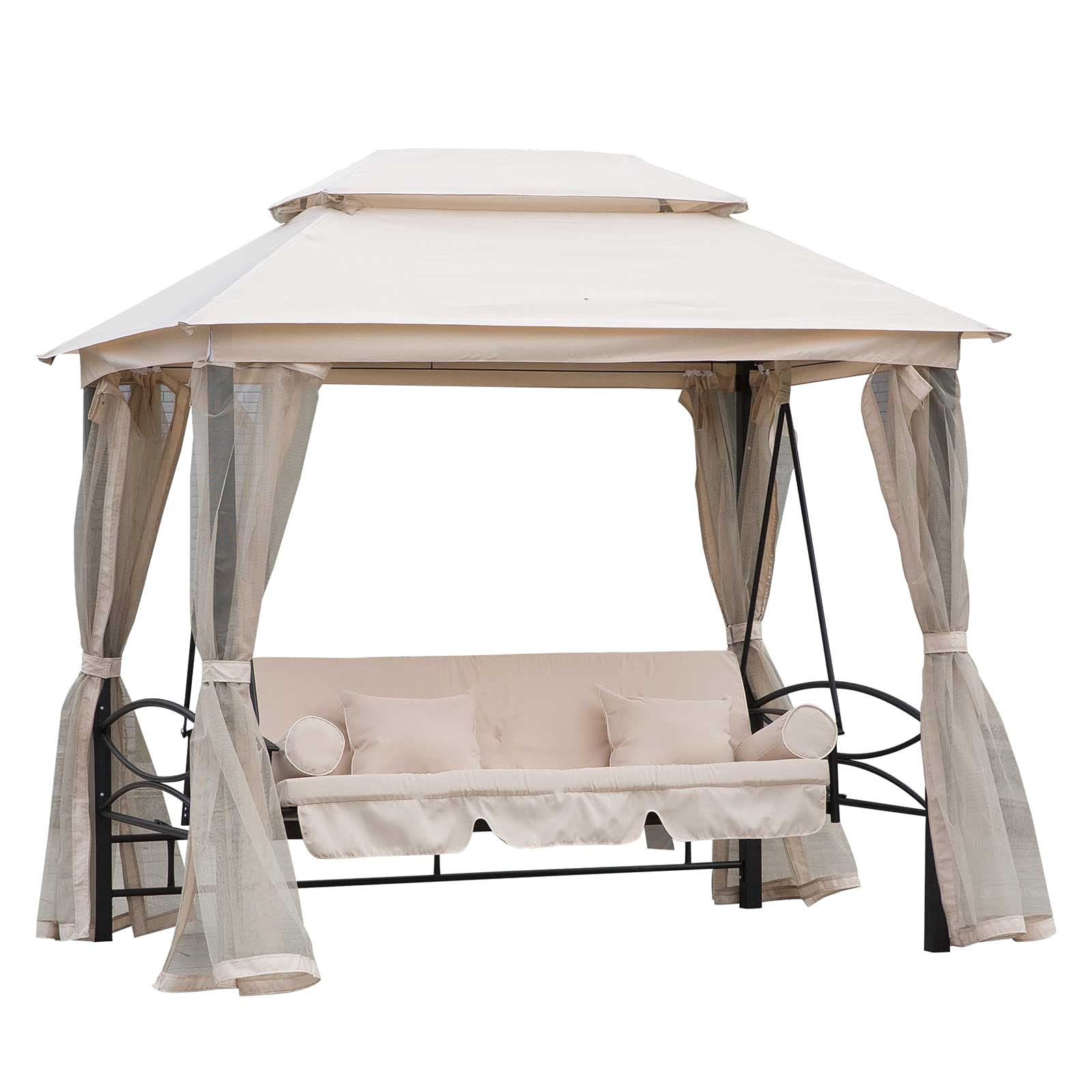 【Gazebo】Gazebo Sofa Bed Swing Set Outdoor Terrace + Cushions