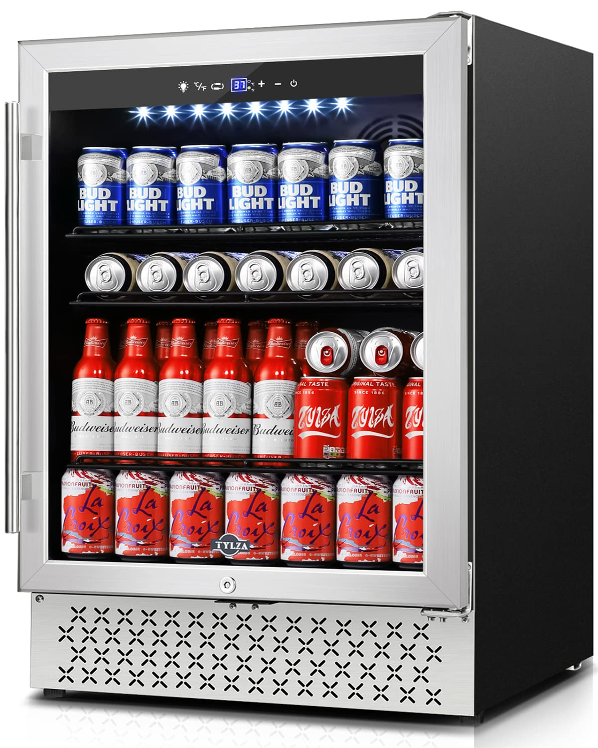 【Appliances】Tylza Beverage Refrigerator 24 Inch, 190 Can Built-in/Freestanding Beverage Cooler Fridge