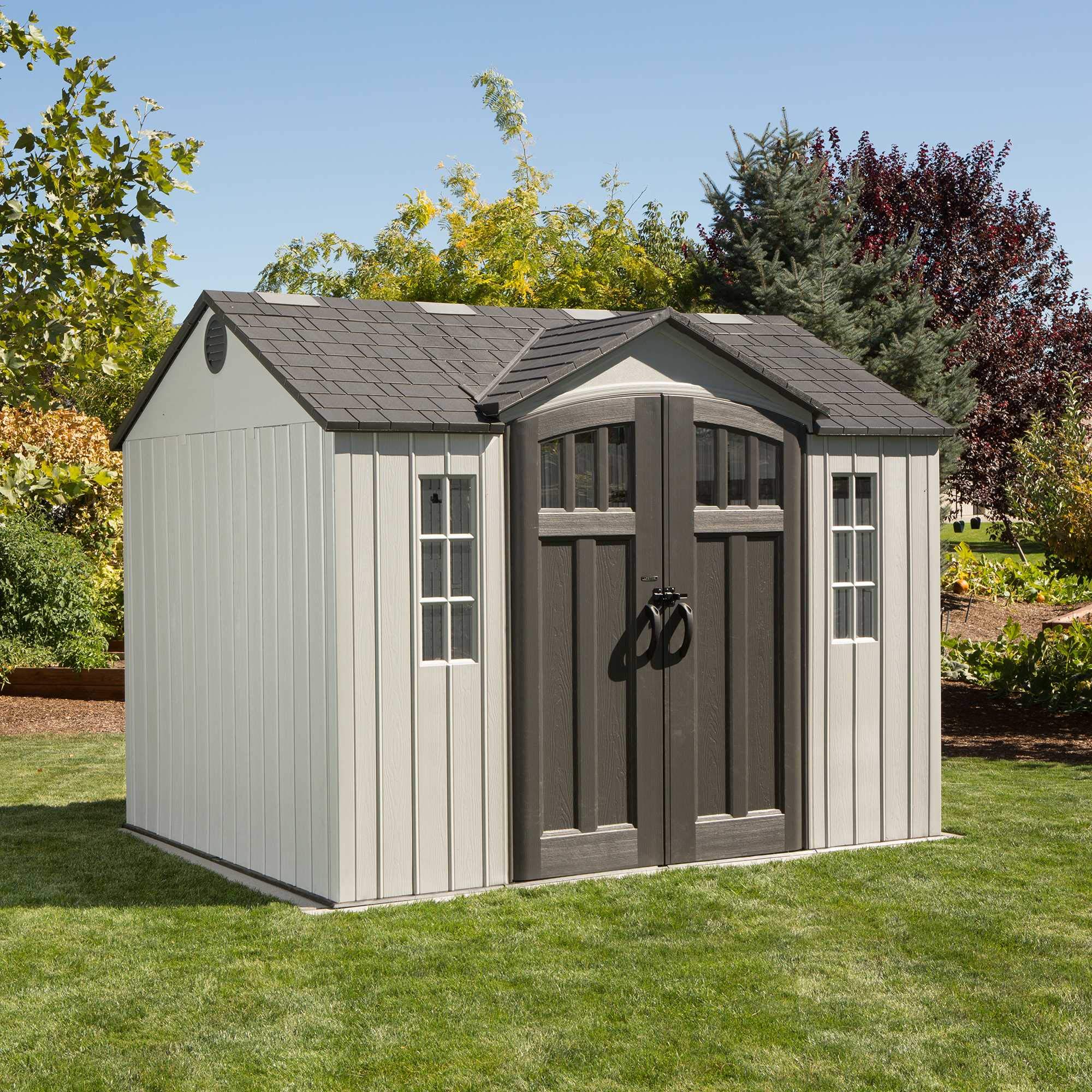 【Storage Shed】10 x 8 Ft. Outdoor Storage Shed, Gray