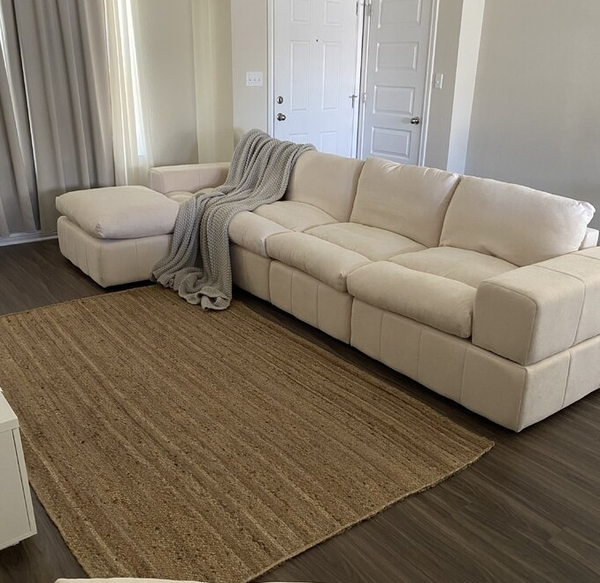 Durah 134" Wide Reversible Modular Sectional with Ottoman