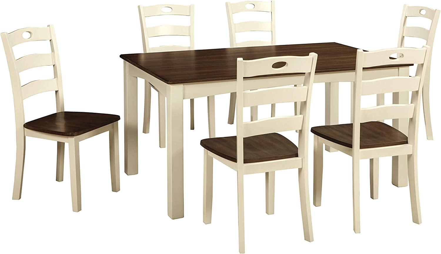 Signature Design by Ashley Froshburg Rustic 7 Piece Dining Set, Includes Table & 6 Chairs, Dark Brown