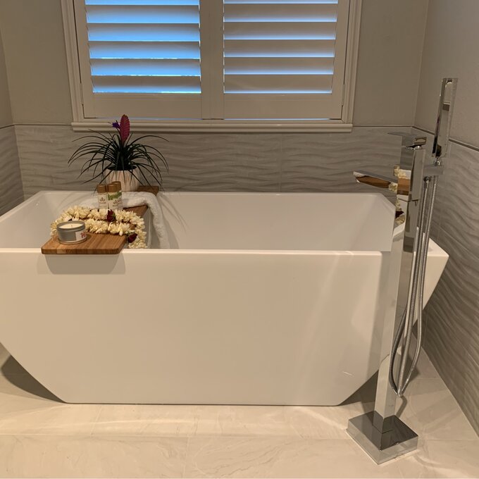 【Home Improvement】59" x 30" Freestanding Soaking Bathtub