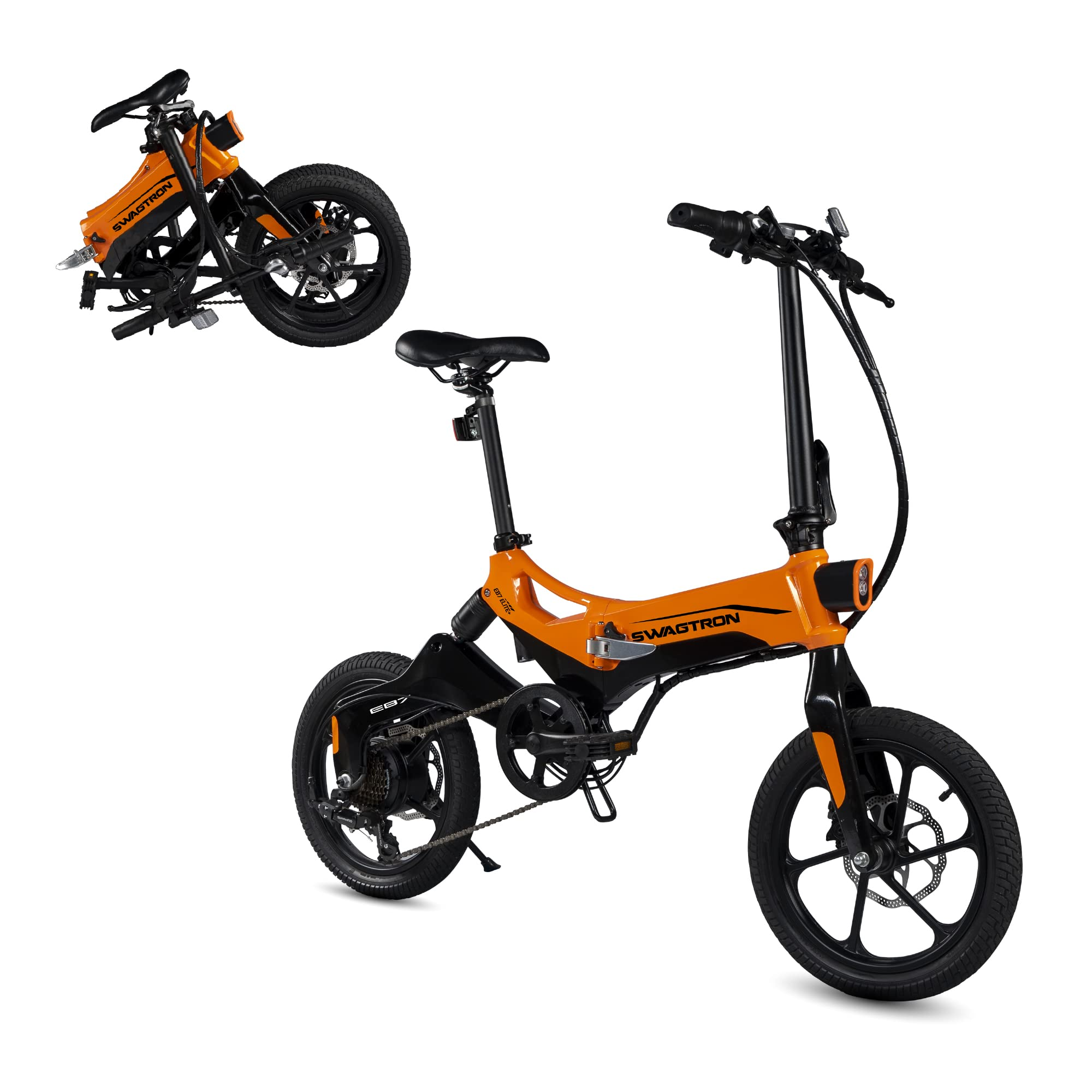 【Sports&Outdoors】Swagcycle EB-7 Elite Plus Folding Electric Bike with Removable Battery