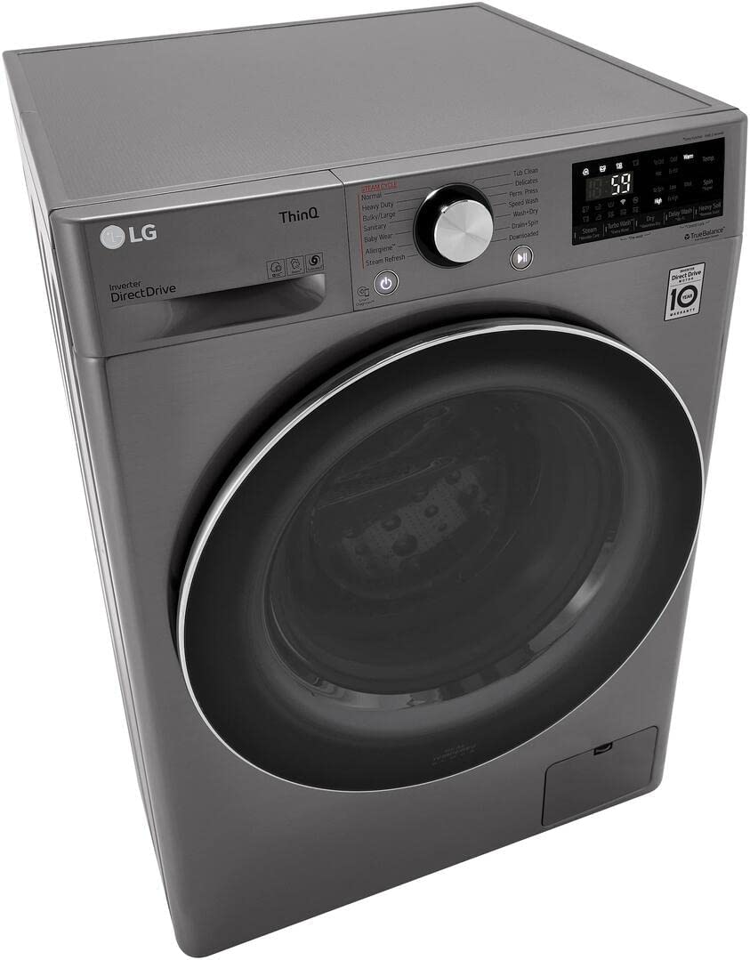 LG WM3555HVA 24 Inch Smart Front Load Washer/Dryer Combo with 2.4 cu.ft. Capacity, 14 Wash Programs, 13 Wash Options, 8 Dry Cycles, TurboWash™, Allergiene™ Cycle, Sanitize Cycle, Steam Refresh,