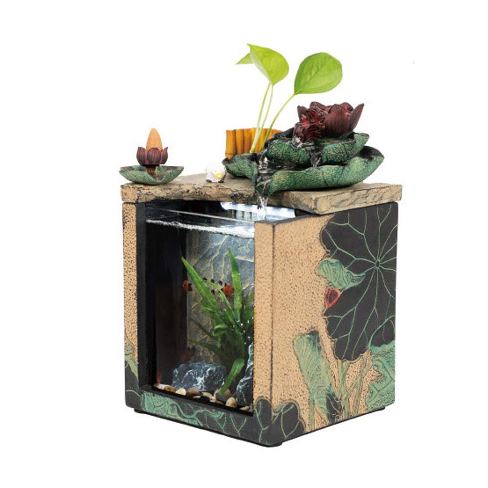 【Pet】Small Landscape Fish Tank Desktop & Water Decoration Office Mini Landscape Living Room