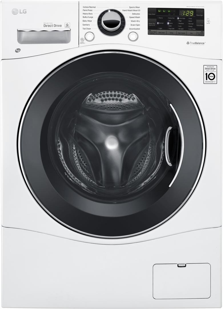 【Appliances】LG 24" Washer/Dryer Combo with 2.3 cu. ft. Capacity, Stainless Steel Drum in White