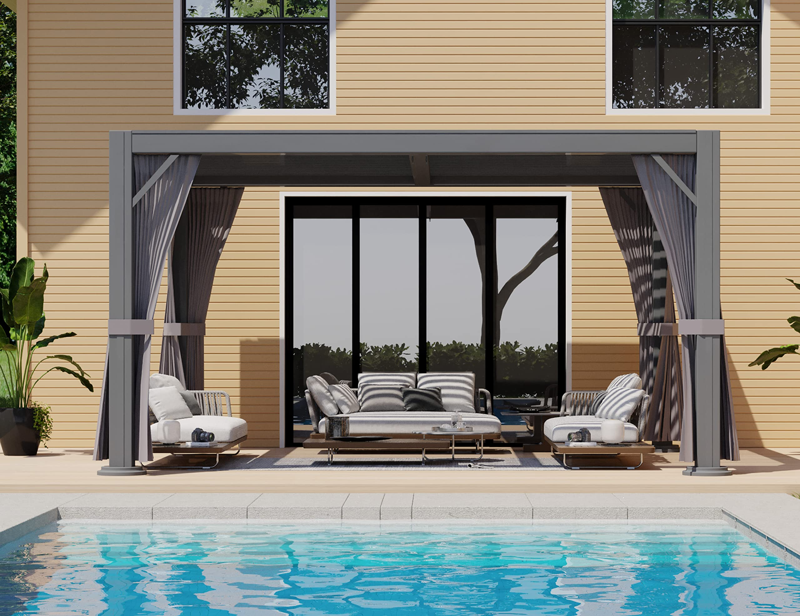 【Home&Garden】Outdoor Louvered Pergola 10