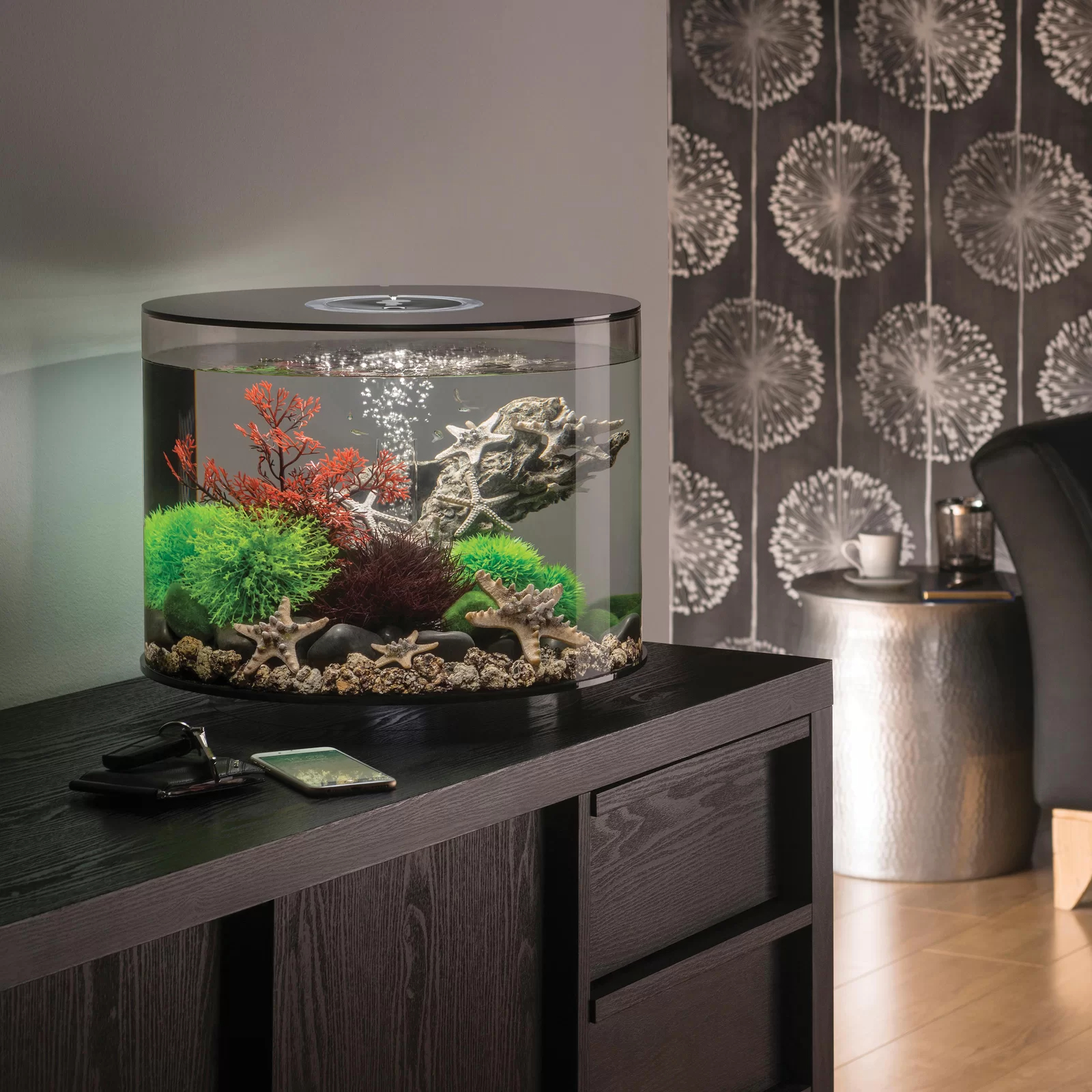 【Pet】Tube 35 9.2 Gallon Column Aquarium Tank with Standard Light