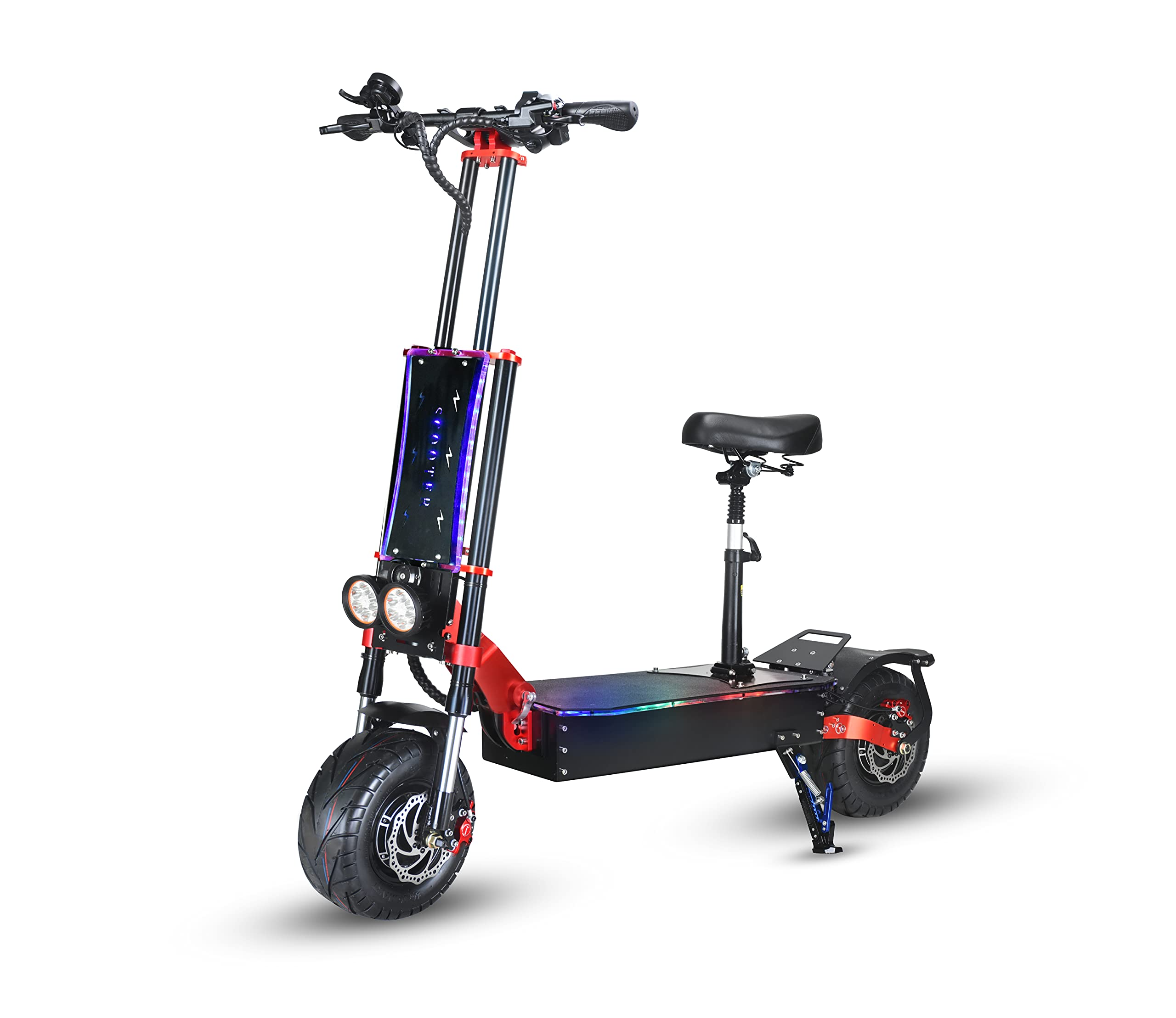 【Bicycle】Electric Scooter, Max Speed 60MPH, Total Power 8000W, 90 Mile Long Range Battery