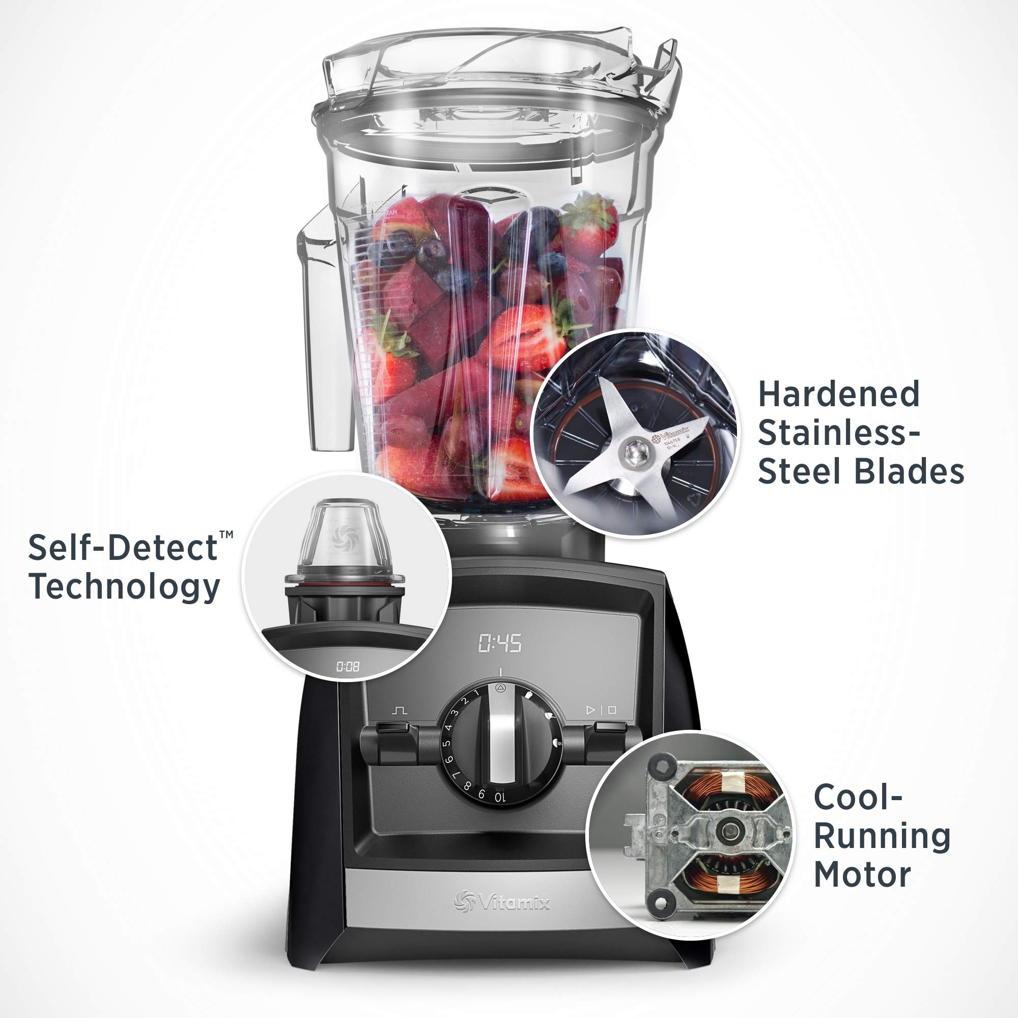 【Appliances】Smart Blender, Professional-Grade, 64 oz. Low-Profile Container, Black
