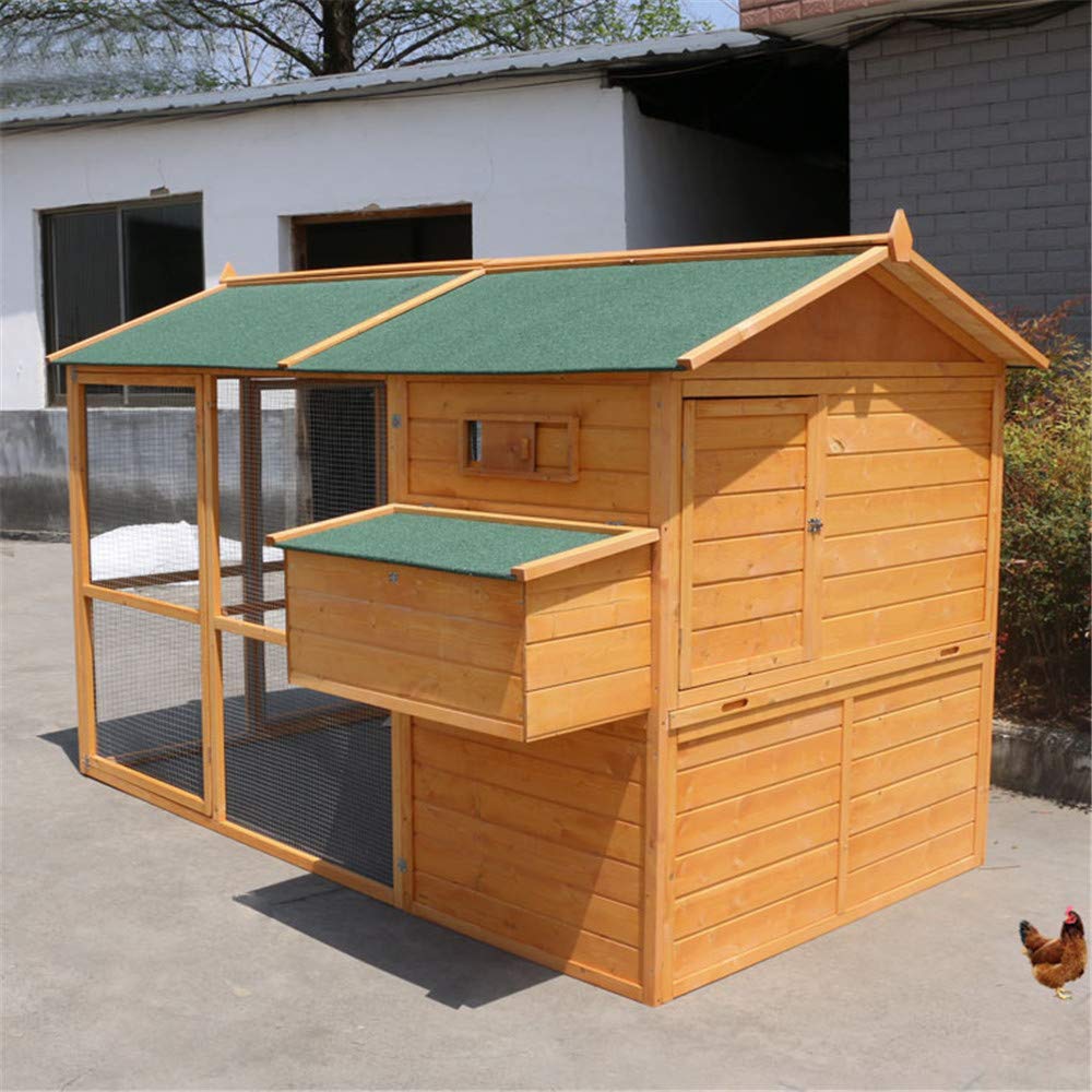 【Pet】Large Size Fir Wooden Waterproof Roof Green Chicken Coops