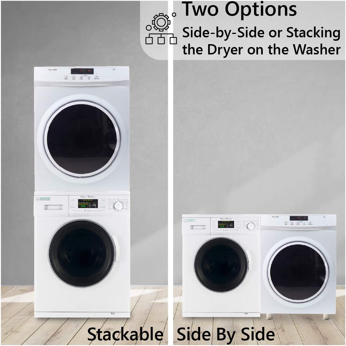 Equator 110V Comp. Laundry Centre 1.6 cf Washer+Vented 3.5 cf Sensor/Refresh Dry