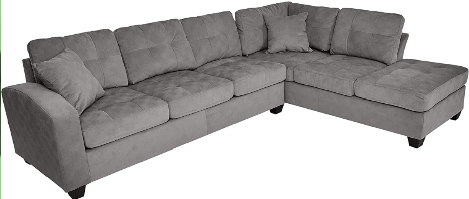Homelegance Emilio 110" x 78" Fabric Sectional Sofa, Taupe