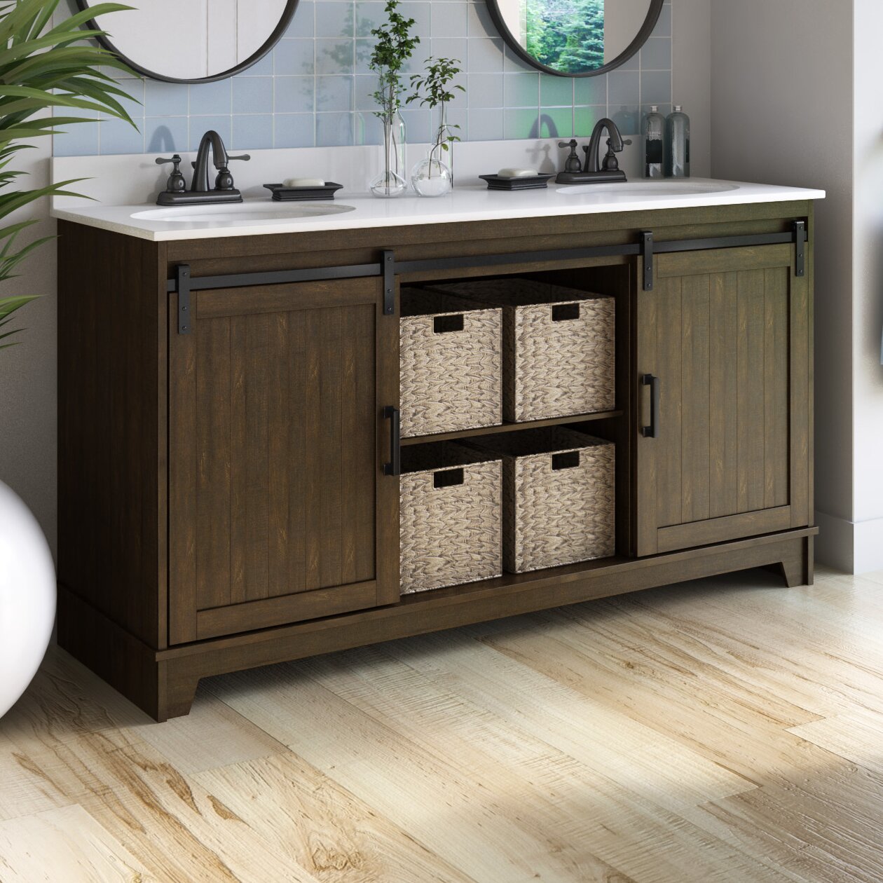 【Home Improvement】Braylen 60" Double Bathroom Vanity Set