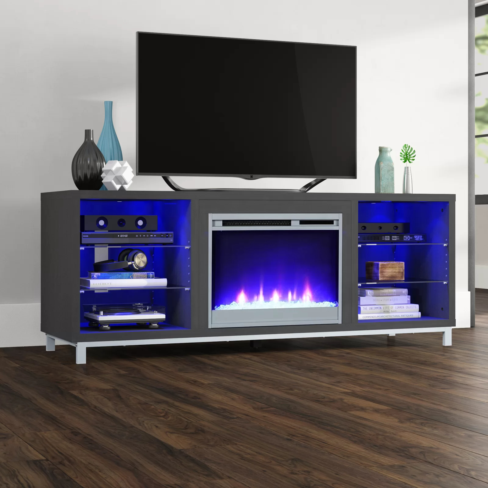 【Furniture】【BS】Vaske TV Stand for TVs up to 70" with Fireplace Included