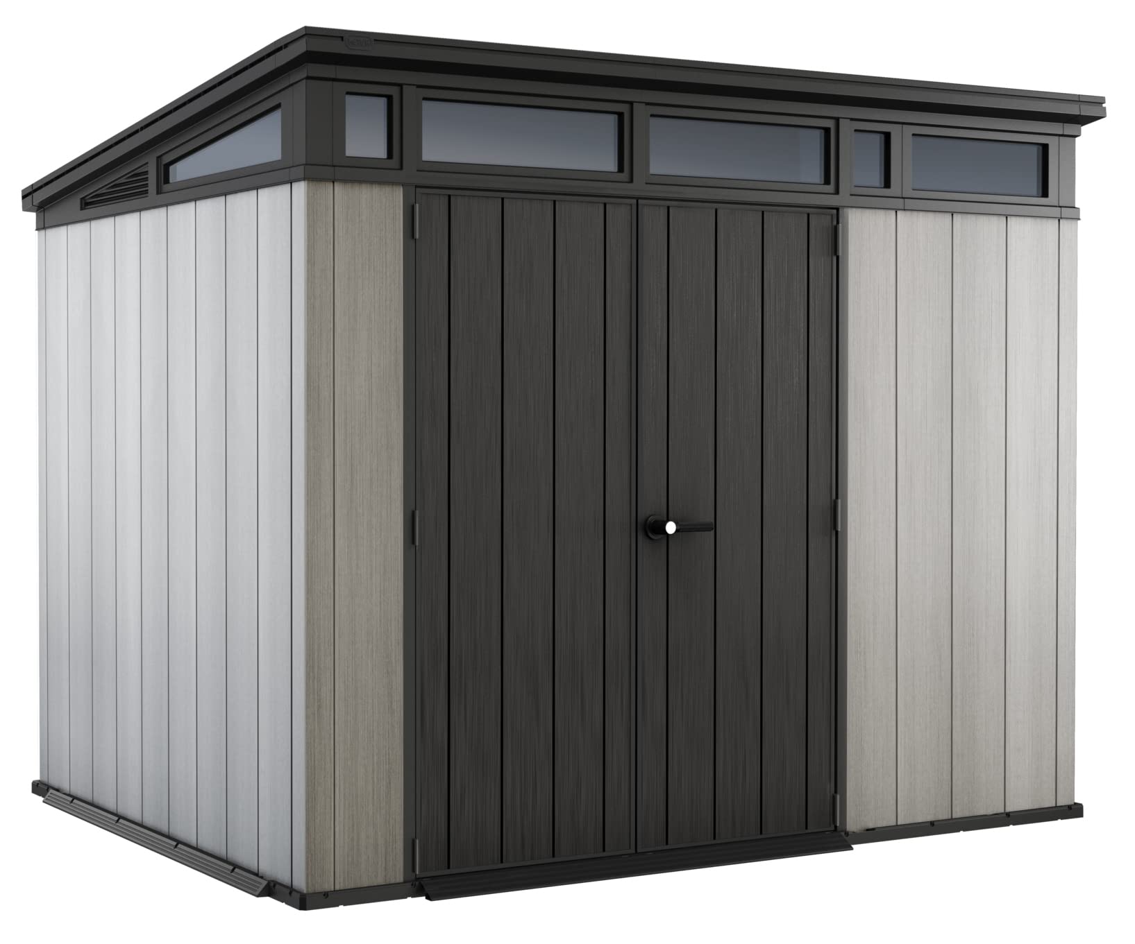 【Storage Shed】9x7 Foot Large Outdoor Shed with Floor with Modern Design for Patio Furniture, Tools