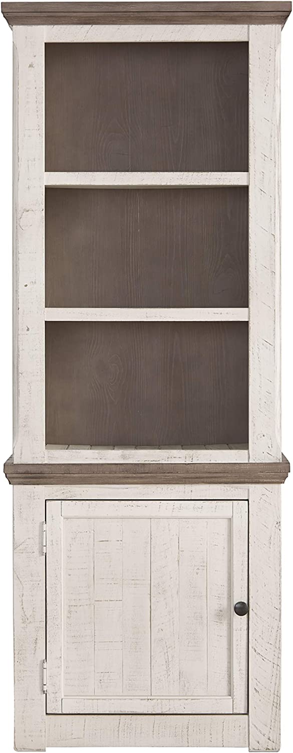 Signature Design by Ashley Havalance Farmhouse Left Pier Cabinet, Modern Bookcase, Vintage White