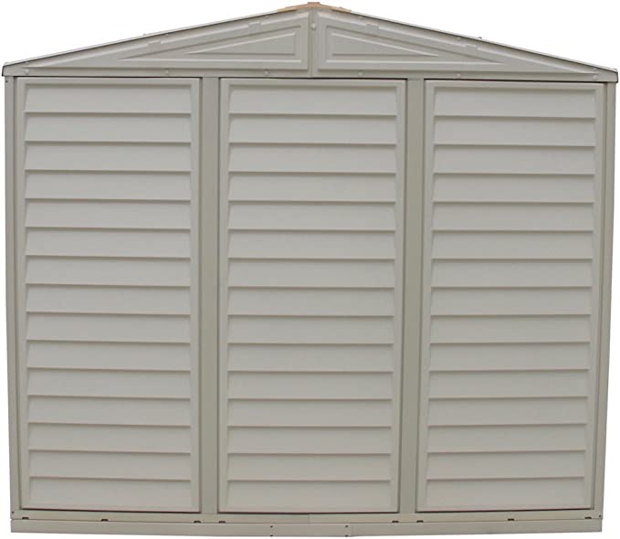 【Storage Shed】 8' x 6' Plastic Garden Shed with Foundation Kit - Ivory - 15 Years Warranty