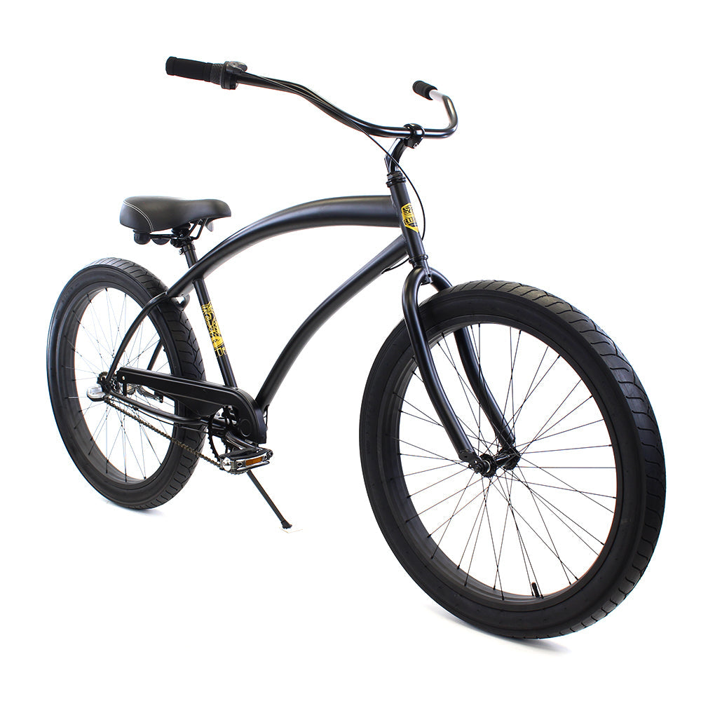 ZF Bikes 26" Cobra Beach Cruiser 3 Speed Bike, Matte Black