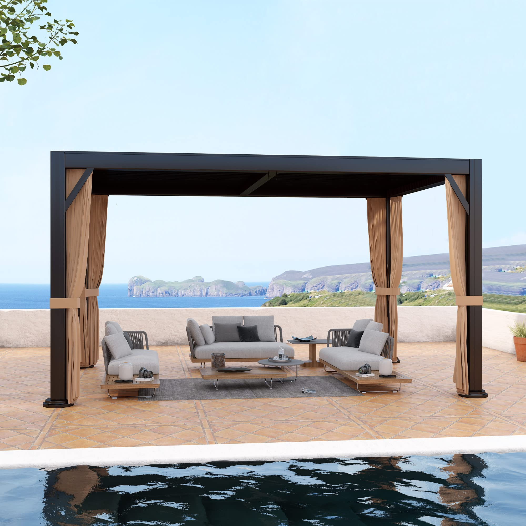 【Home&Garden】Outdoor Louvered Pergola 10