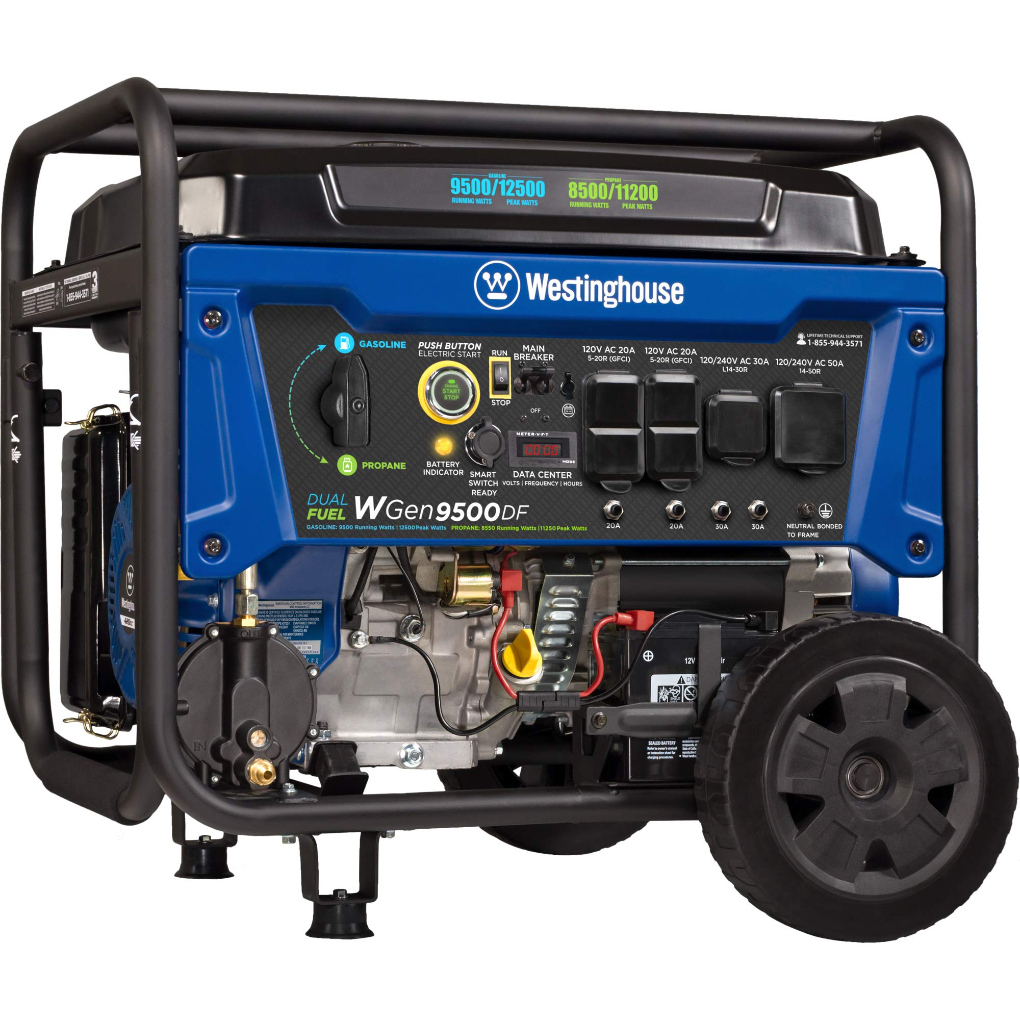 【Appliances】Westinghouse 12500 Watt Dual Fuel Home Backup Portable Generator, Remote Electric Start