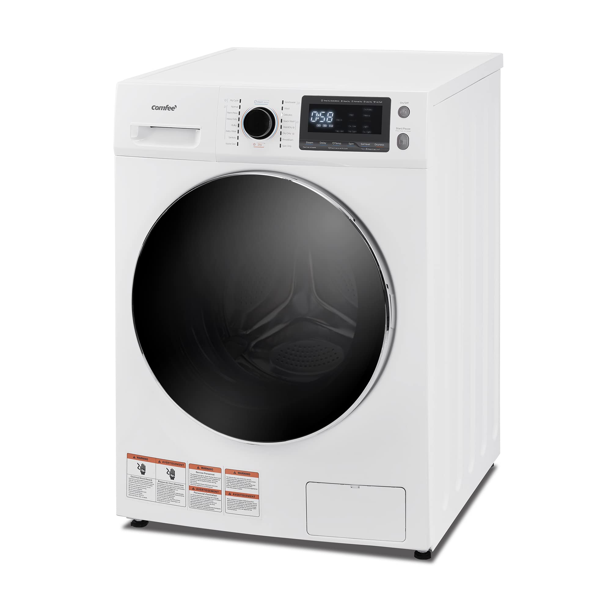 【Appliances】COMFEE’ 24" Washer & Dryer Combo 2.7 cu.ft 26lbs Washing Machine Steam Care, Overnight Dry