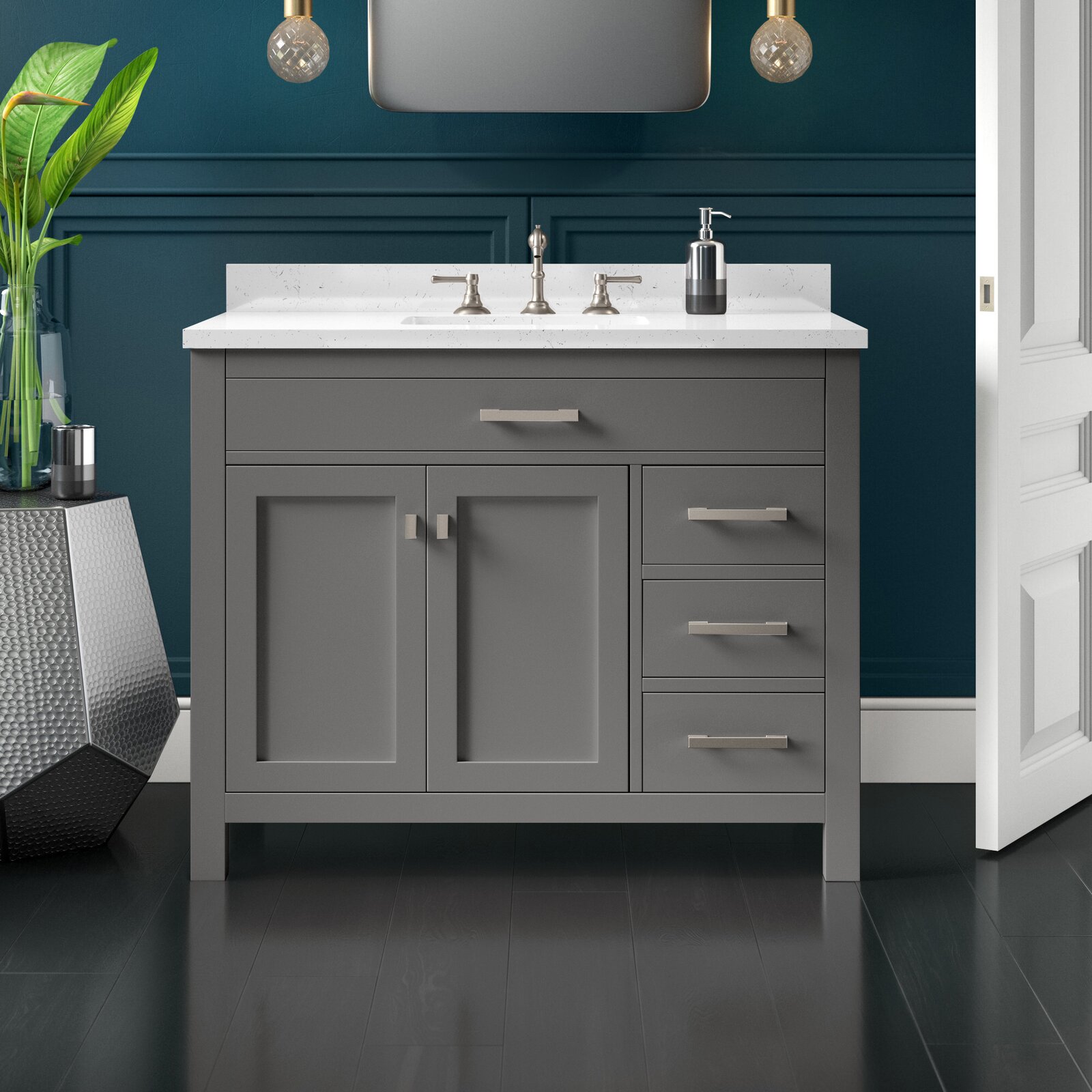 【Home Improvement】Atencio 42" Single Bathroom Vanity Set