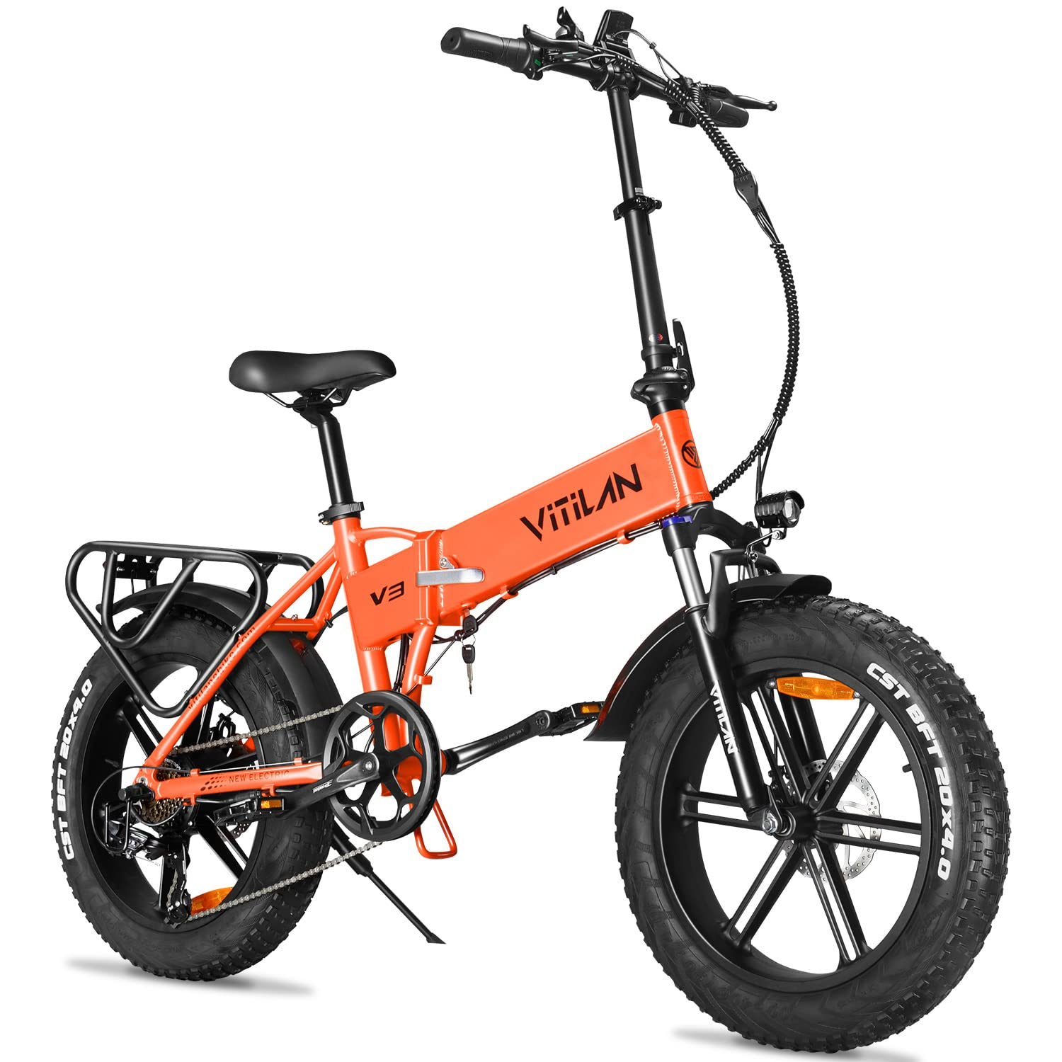 【Sports&Outdoors】Electric Bike for Adults 20" Folding Bikes 4.0 Fat Tire Bikes Mountain Beach Snow Bike