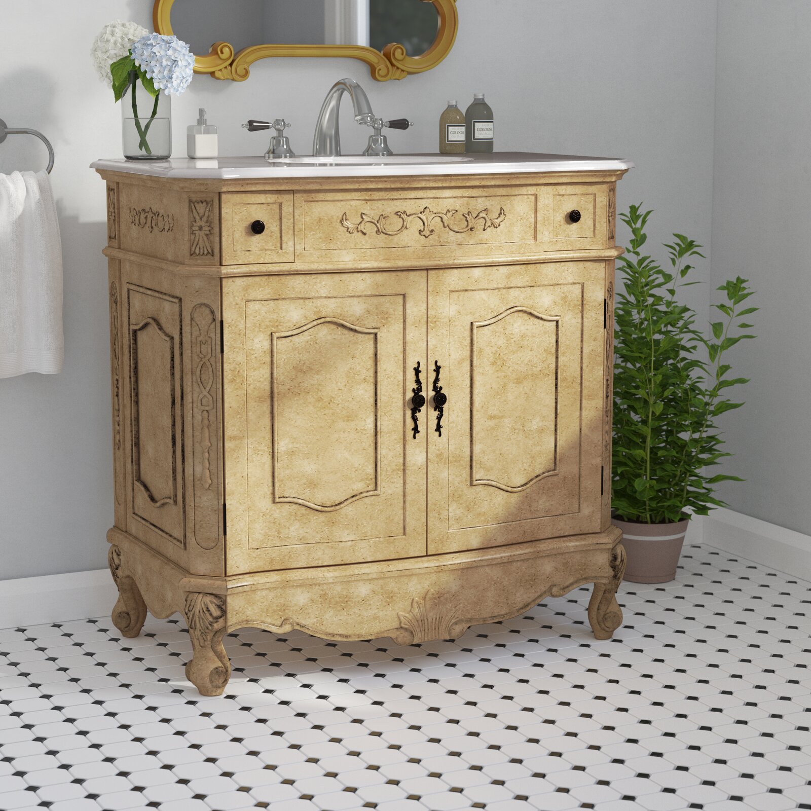 【Home Improvement】Halethorpe 36" Single Bathroom Vanity Set