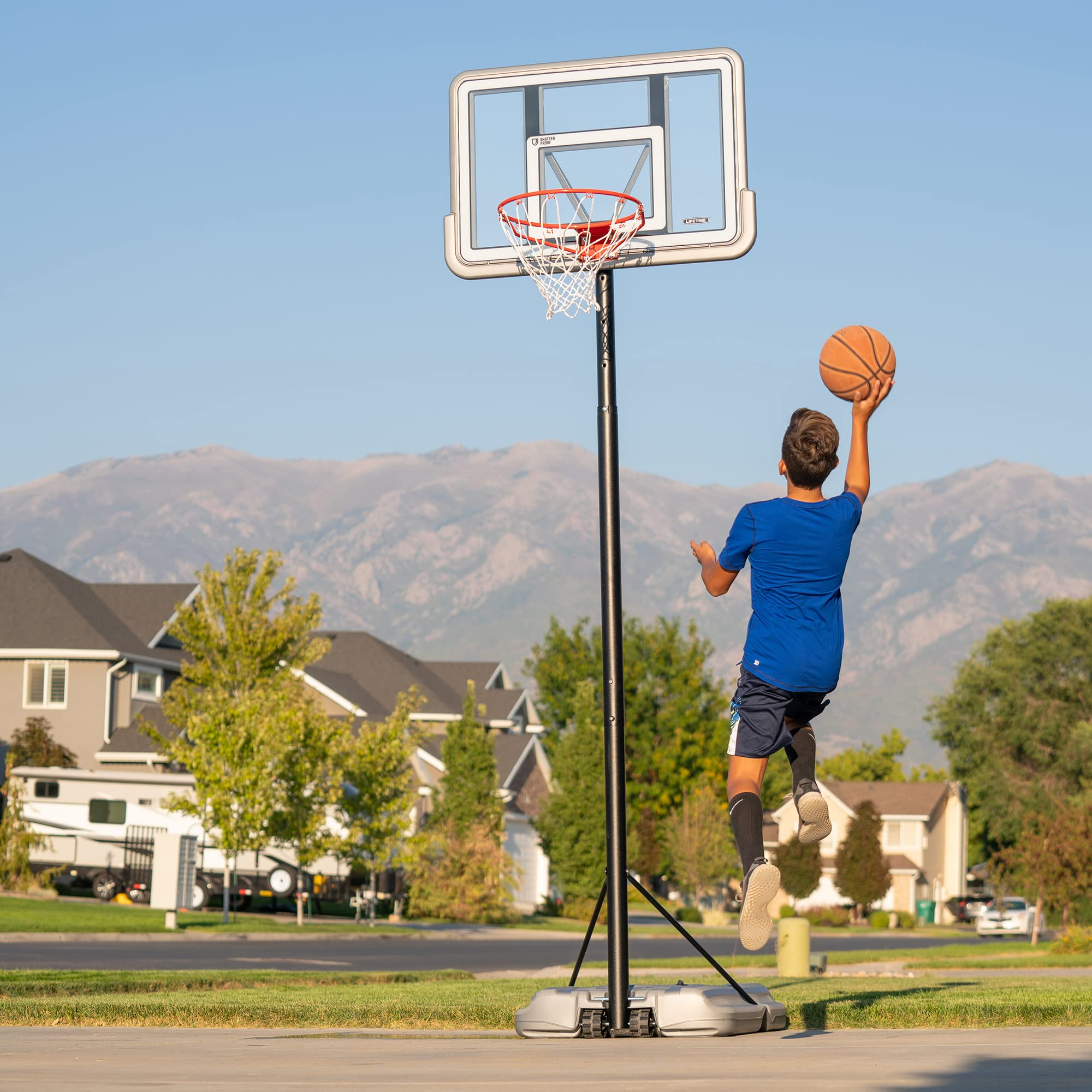 【Sports&Outdoors】Lifetime Pro Court Height Adjustable Portable Basketball System