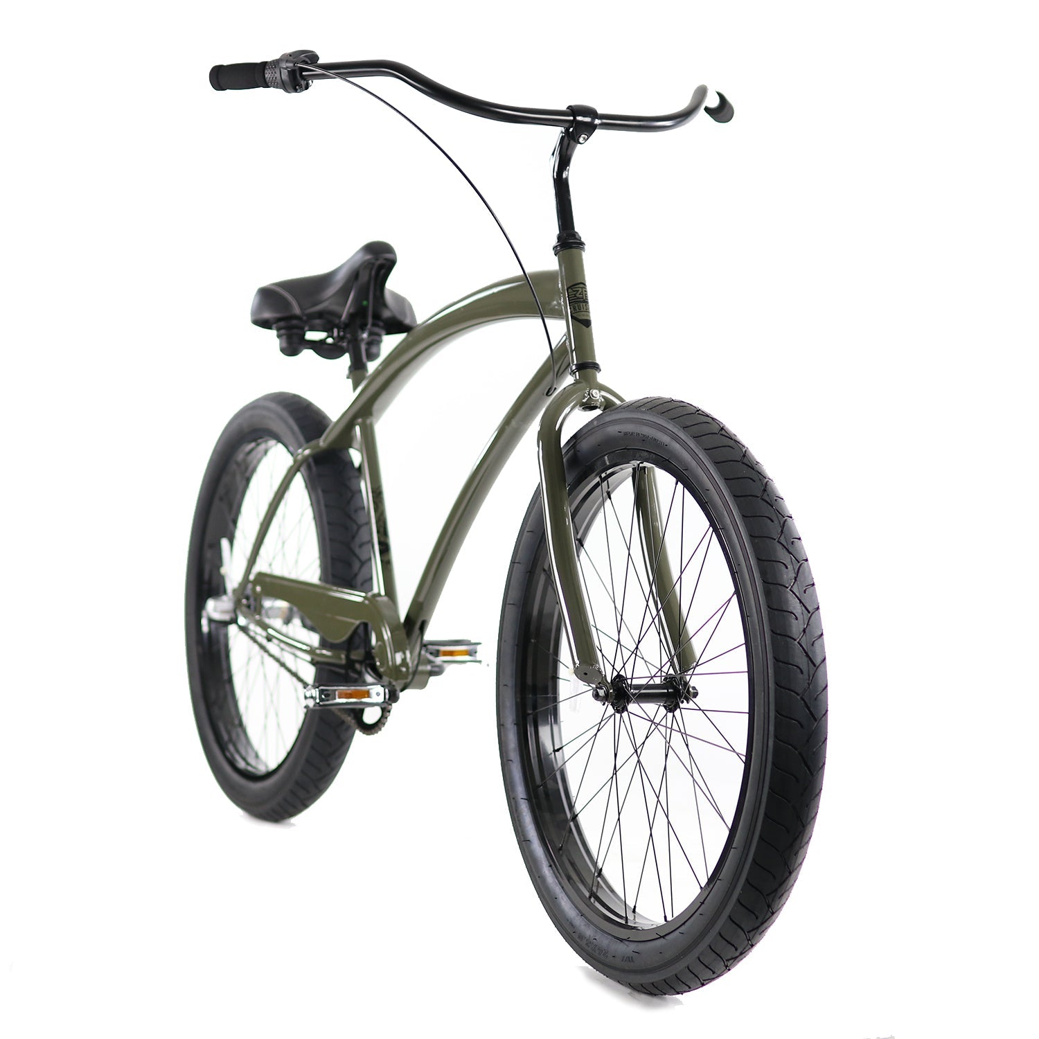 ZF Bikes 26" Cobra Beach Cruiser 3 Speed Bike, Army