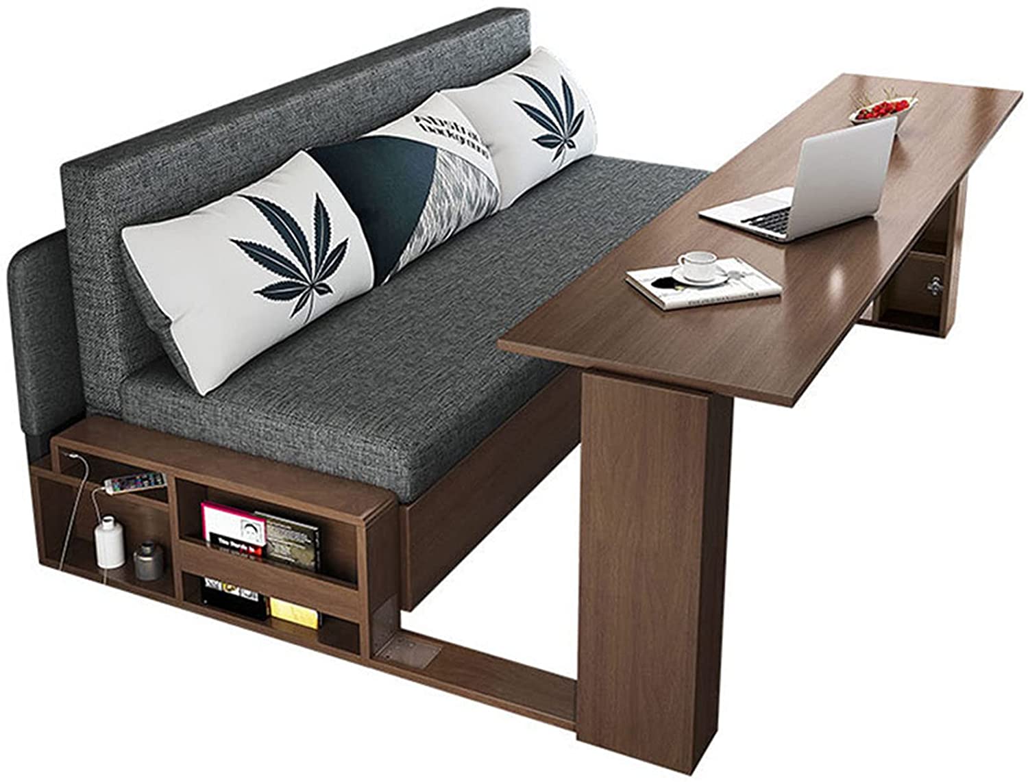 【Furniture】Solid Wood Sofa Bed, Multifunctional, Foldable, Storage Sofa Bed Dual-Use