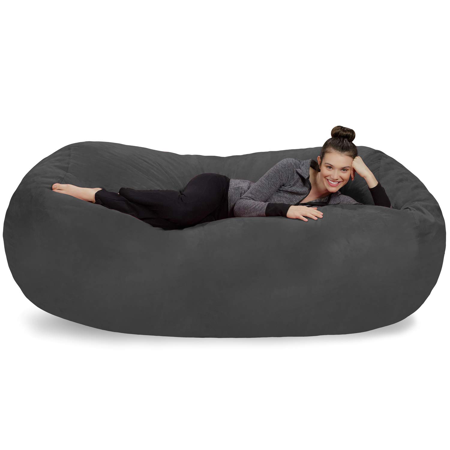 【Furniture】Sofa Sack - Plush Bean Bag Sofas with Super Soft Microsuede Cover - XL Memory Foam Stuffed Lounger Chairs