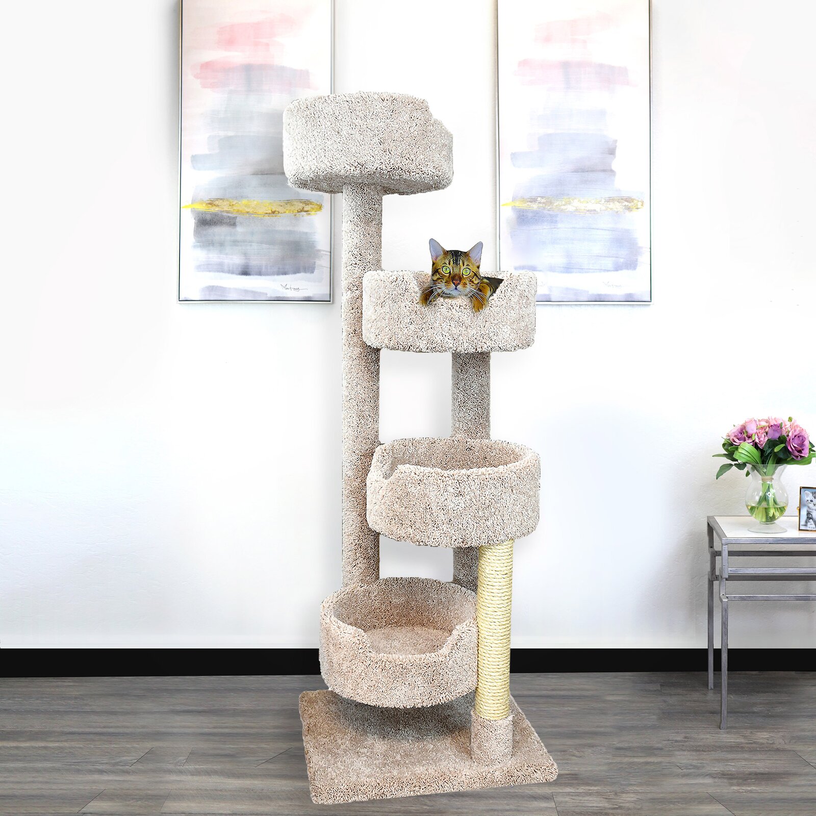 【Pet】64" New Stairway Cat Condo