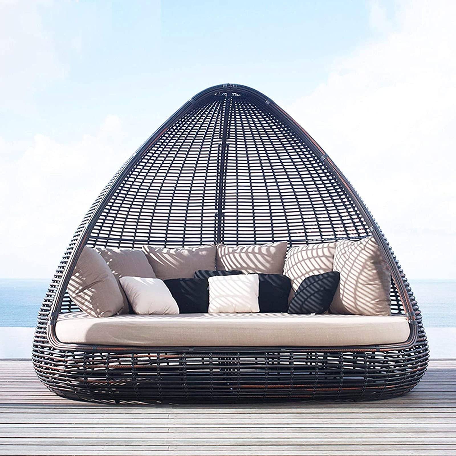 【Furniture】Rattan Wicker Sofa Bed, Creative Bird