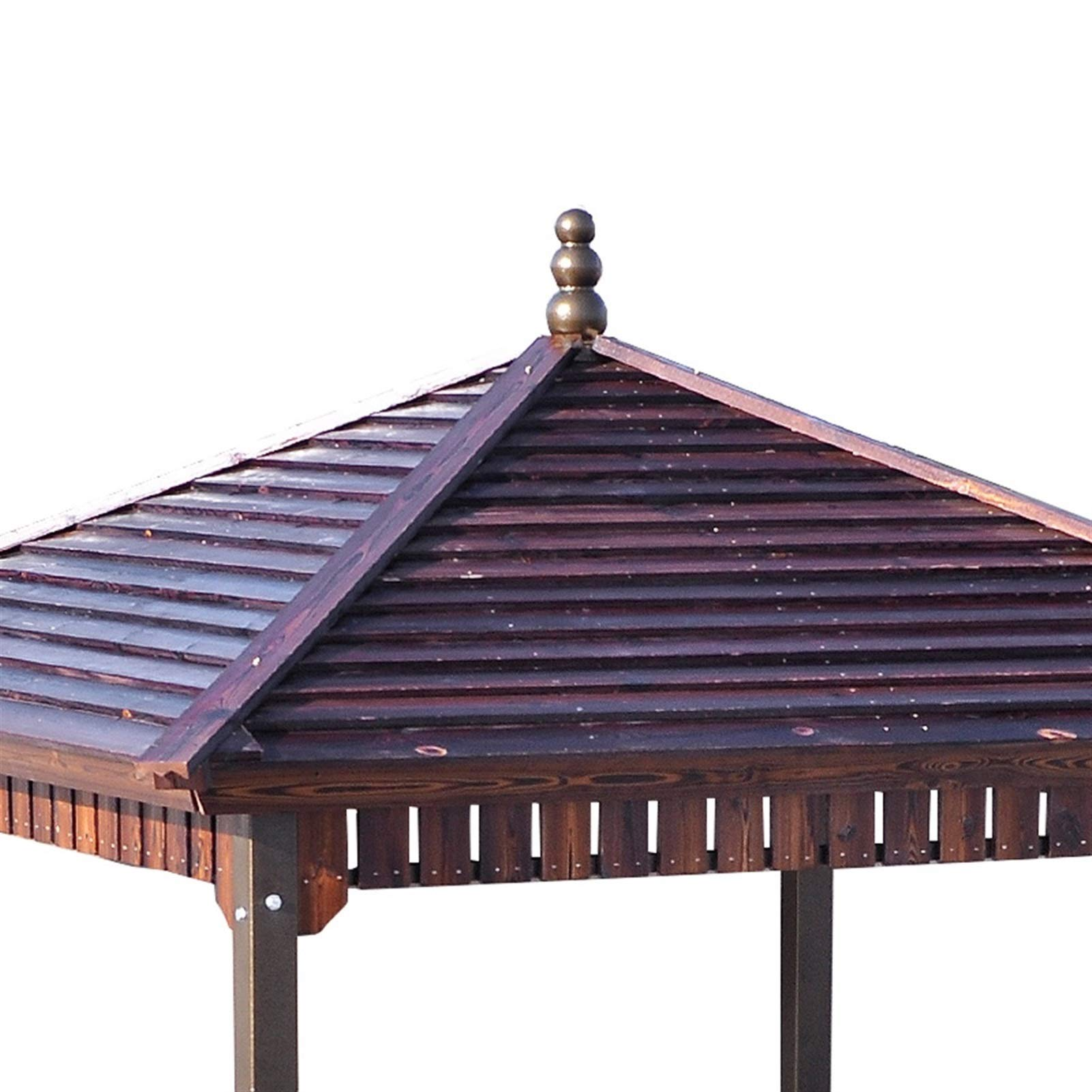 【Gazebo】Outdoor Pergola Villa Garden Furniture, Patios Outdoor Courtyard Pavilion with Cradle, Grape Rack