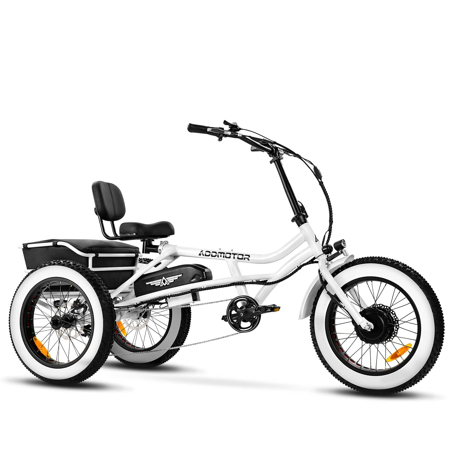 【Sports&Outdoors】Addmotor Motan Electric Trike Adults, 85 MI, 20"x4" Fat Tire 3 Wheel Electric Bicycle